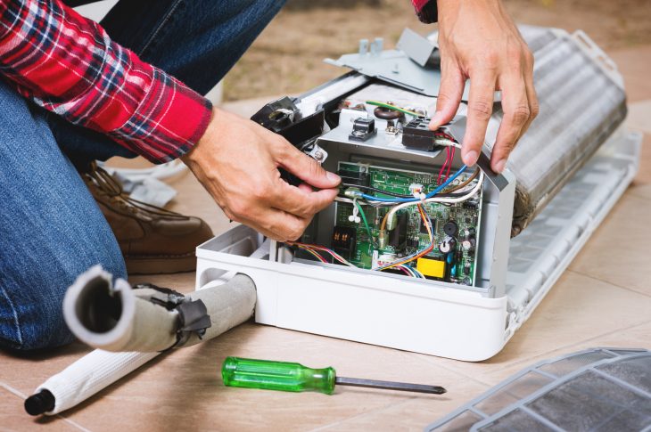 repairing the air conditioner