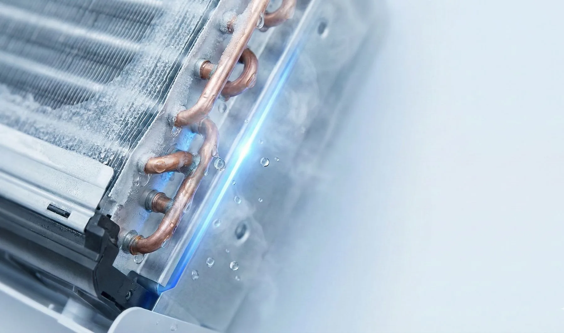 Close up of Haier self-clean technology on evaporator coil